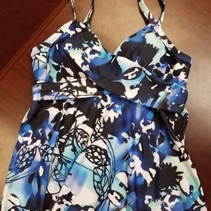 NWT Twist Front swim top tankini BLUE sz 10
